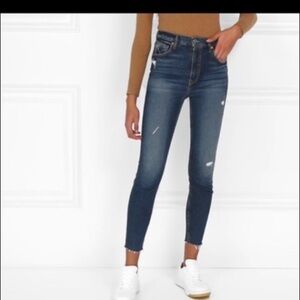 Grlfrnd Blue Distressed Kendall The Super Denim Skinny Jeans‎